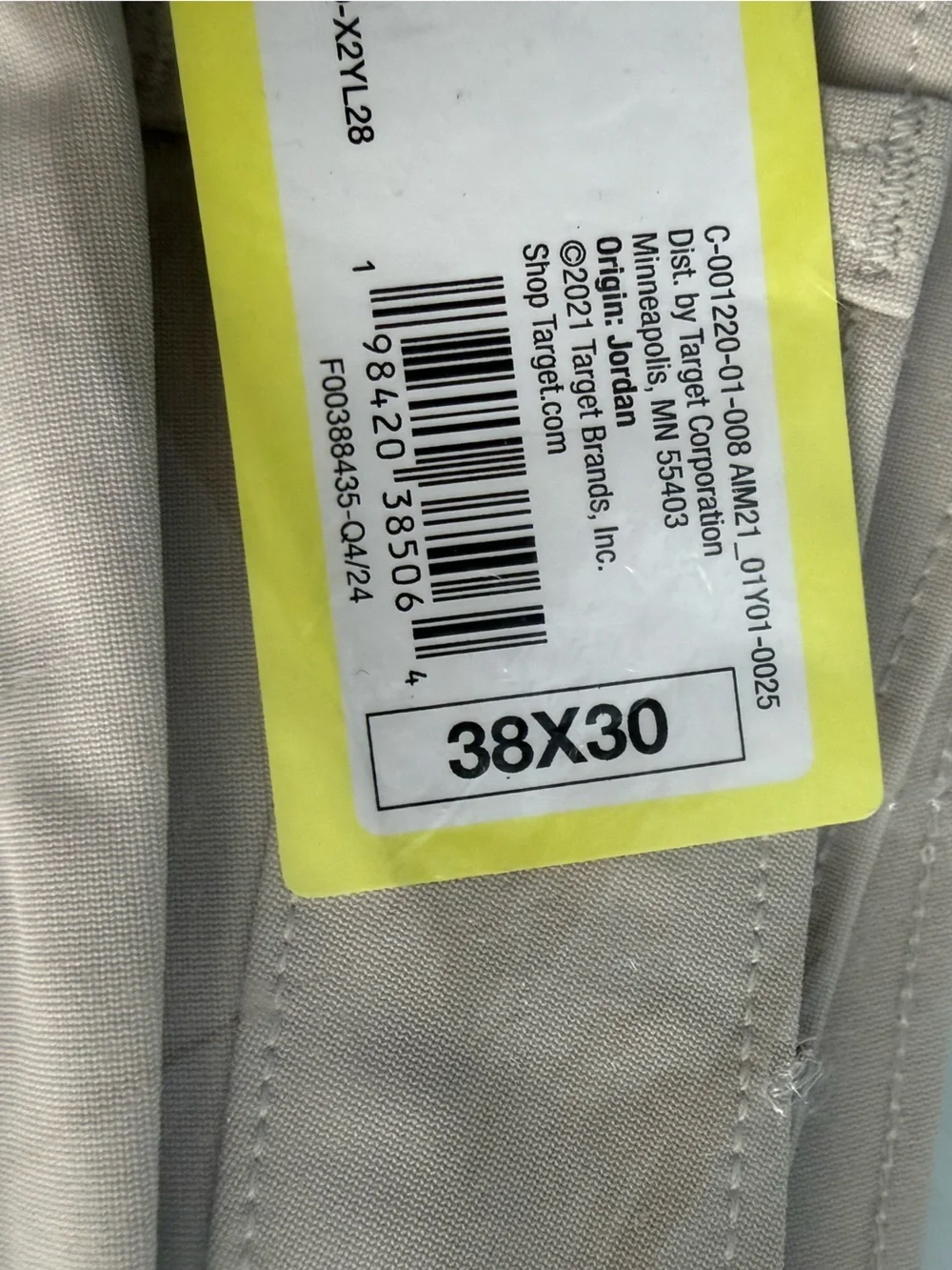 All In Motion Men's Stone Moisture Wicking 360 Lifestyle Golf Pants Size 38X30